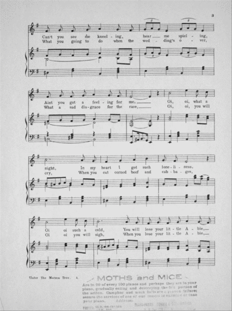 Under the Matzos Tree. A Ghetto Love Song Voice scores gallery preview page 3