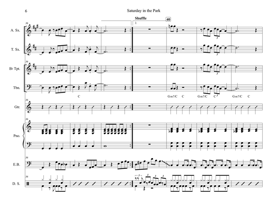 Saturday In The Park Cover Band scores gallery preview page 6