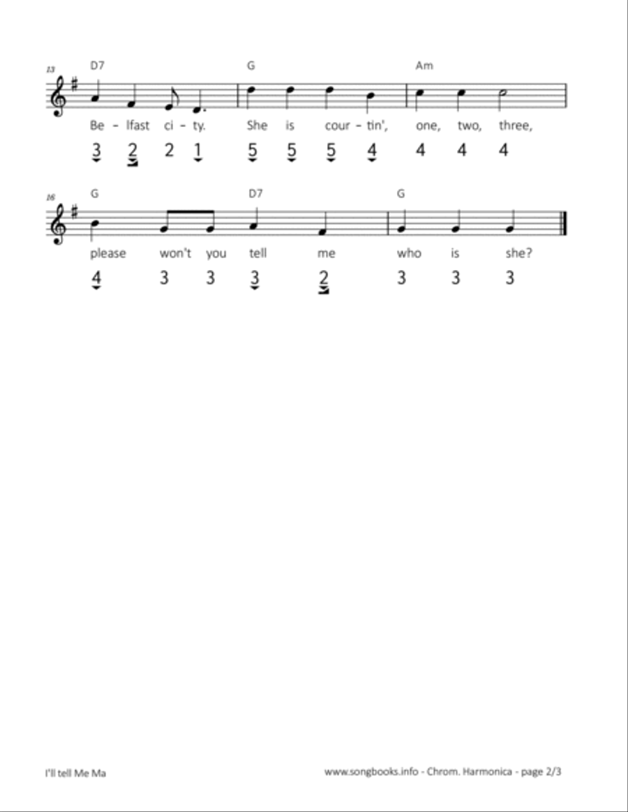 I'll tell my ma Harmonica scores gallery preview page 2