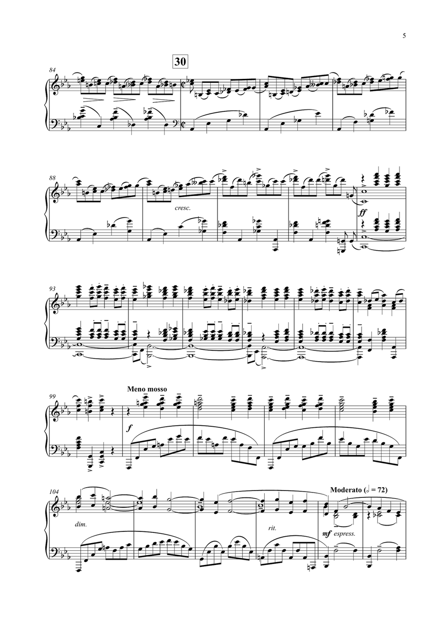 Rachmaninoff Piano Concerto No. 2 Op. 18 Concert Transcription for Solo Piano (Third Movement) Piano Solo scores gallery preview page 6