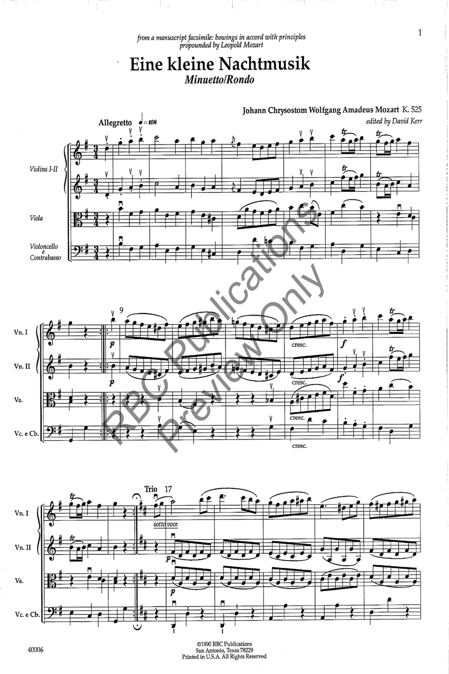 Eine Kleine Nachtmusik:Min Rond (Score) String Orchestra scores gallery preview page 4