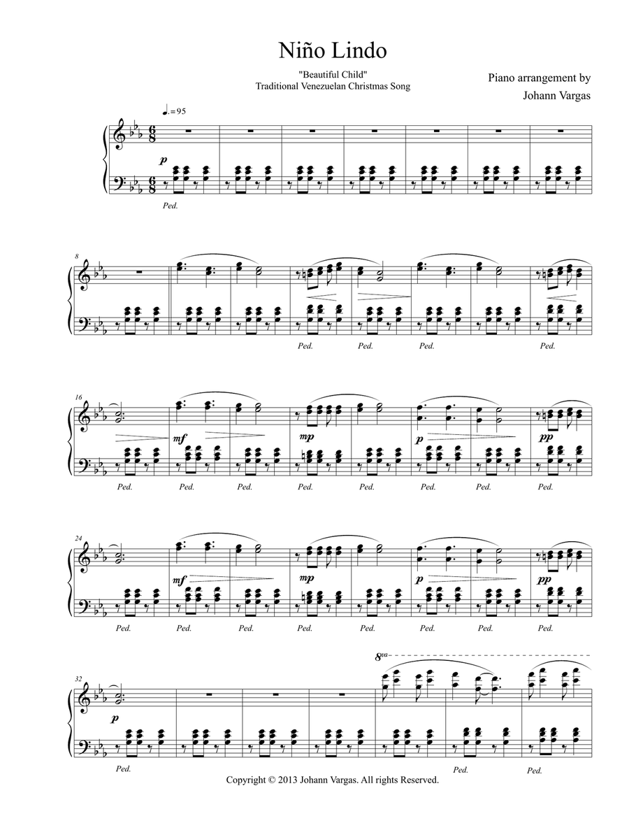 Niño Lindo Piano Solo scores gallery preview page 1