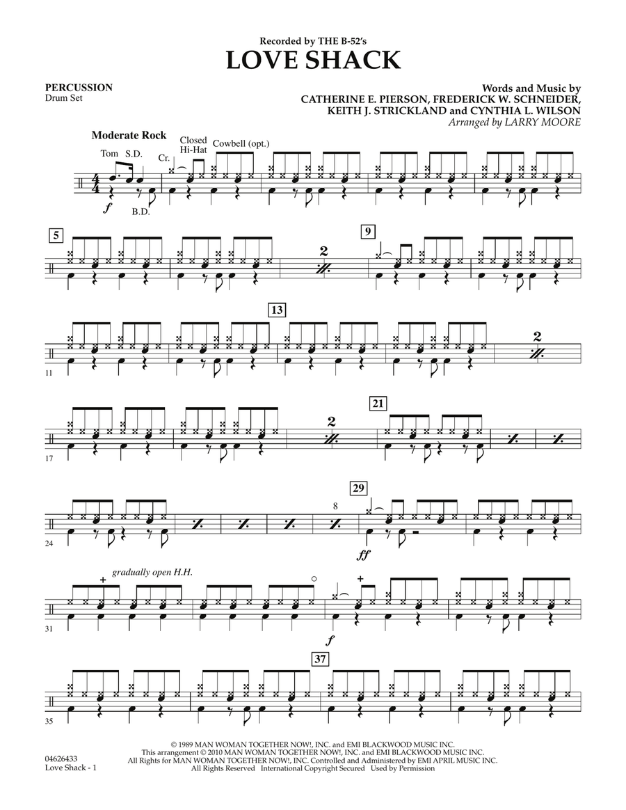 Love Shack - Percussion Orchestra scores gallery preview page 1