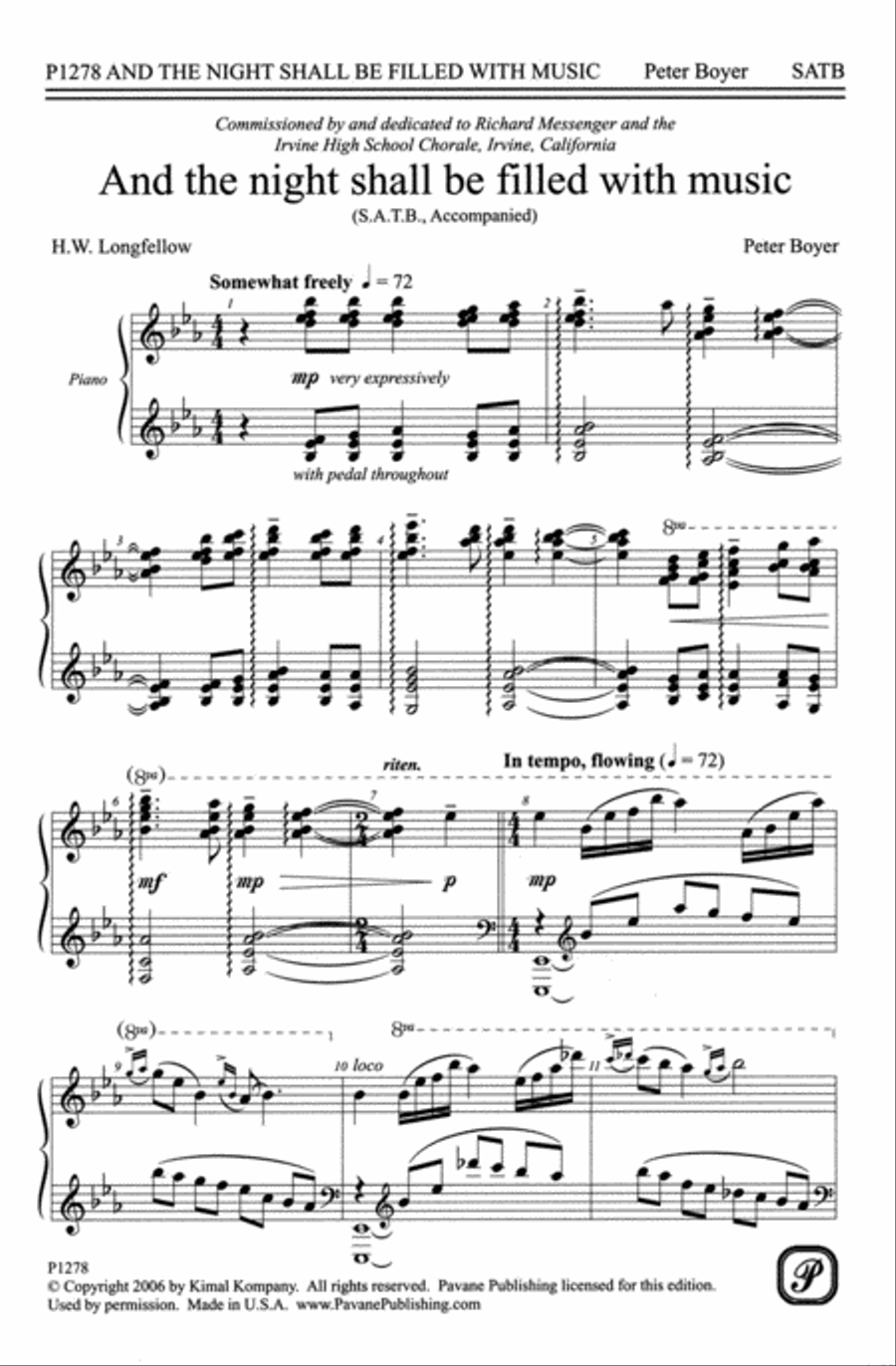 And The Night Shall Be Filled With Music 4-Part scores gallery preview page 1