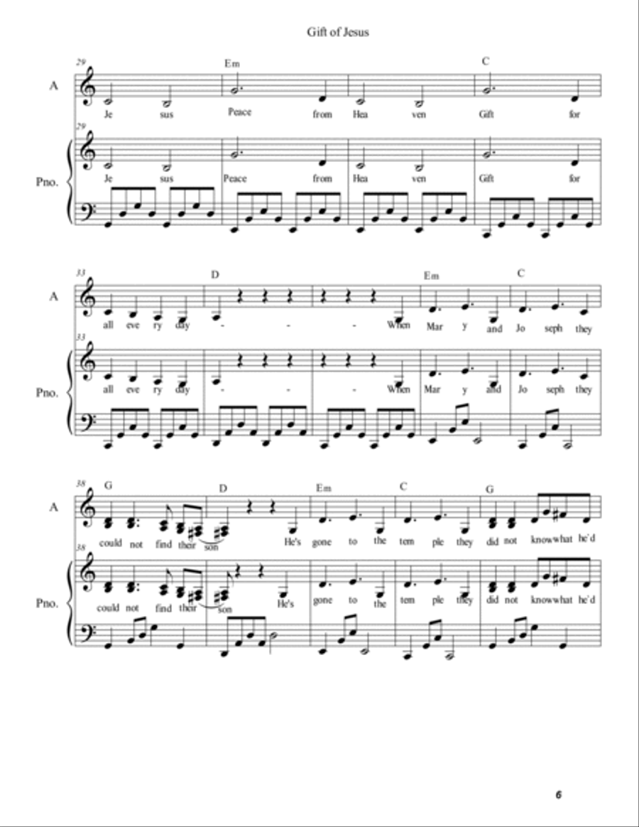 Gift of Jesus - A songbook to praise the Lord Voice scores gallery preview page 6
