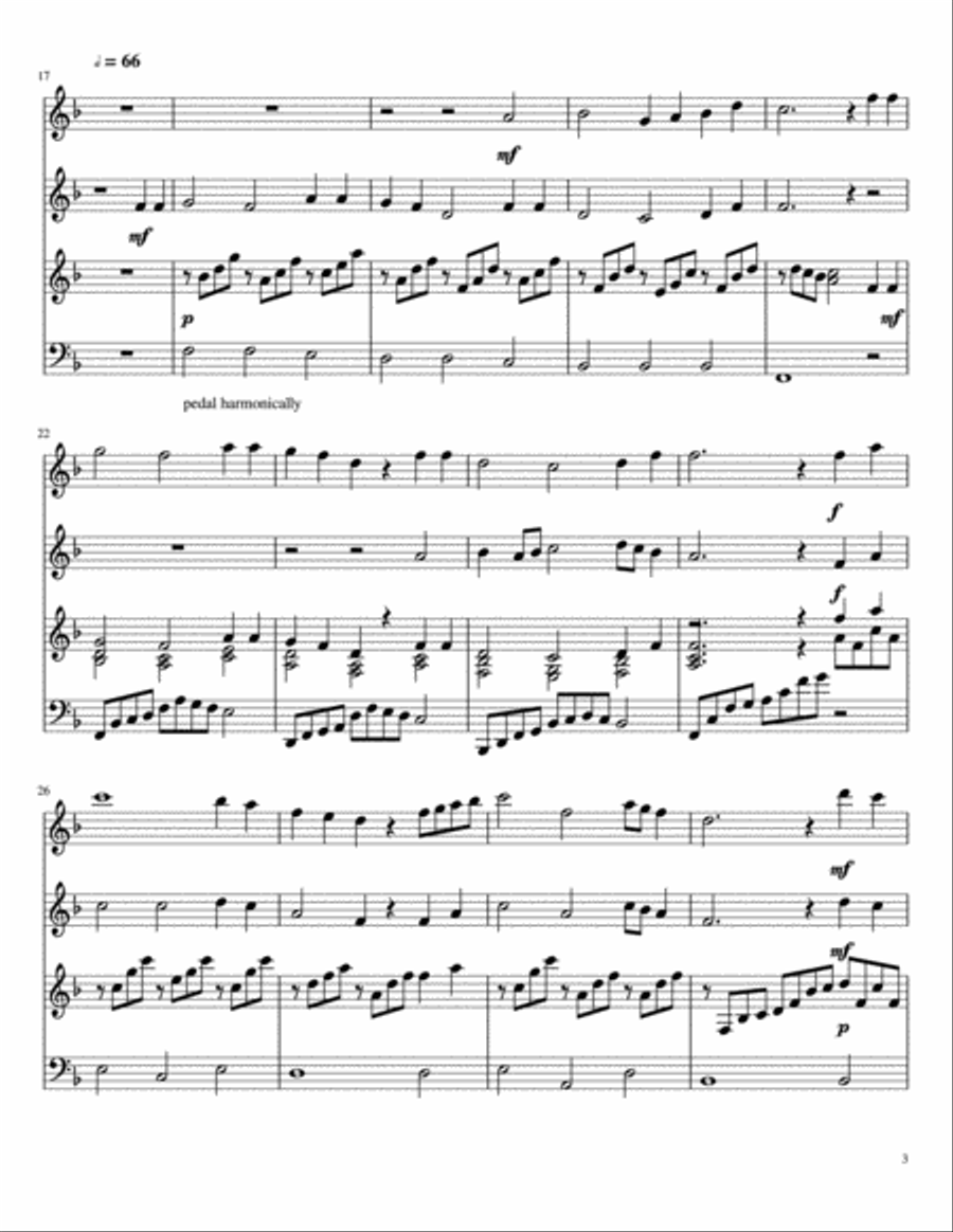 Three Meditations on Beach Spring (Flute, Oboe, and Piano with parts) Woodwind Duet scores gallery preview page 3