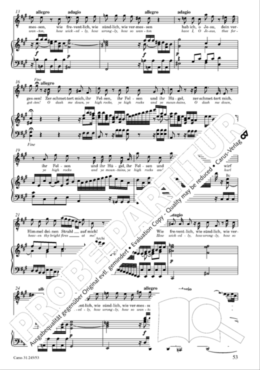 St. John Passion (Johannes-Passion) 4-Part scores gallery preview page 54