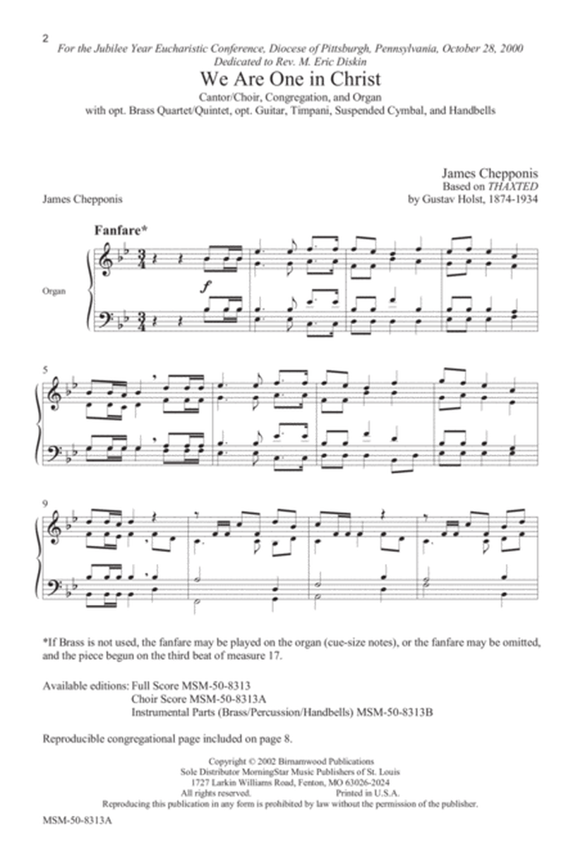 We Are One in Christ (Downloadable Choral Score)