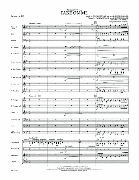 Take on Me - Conductor Score (Full Score) image number null