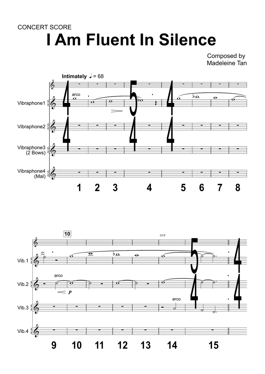 I Am Fluent In Silence Chamber Music scores gallery preview page 1