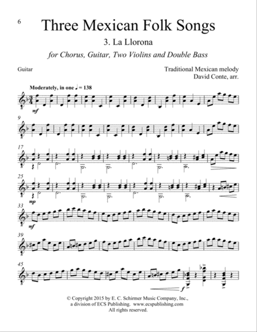 Three Mexican Folk Songs Choir scores gallery preview page 5