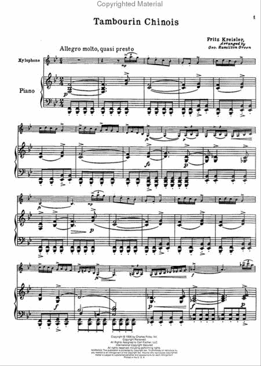 Tambourin Chinois Piano scores gallery preview page 2