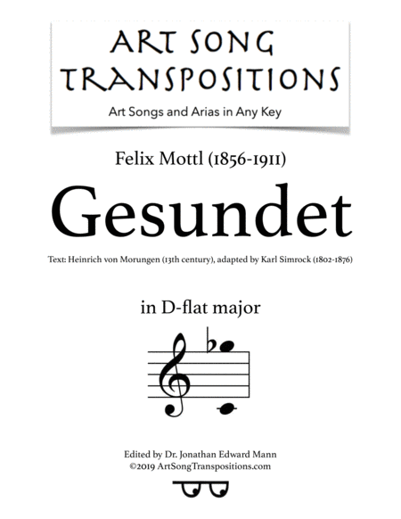 MOTTL: Gesundet (transposed to D-flat major)