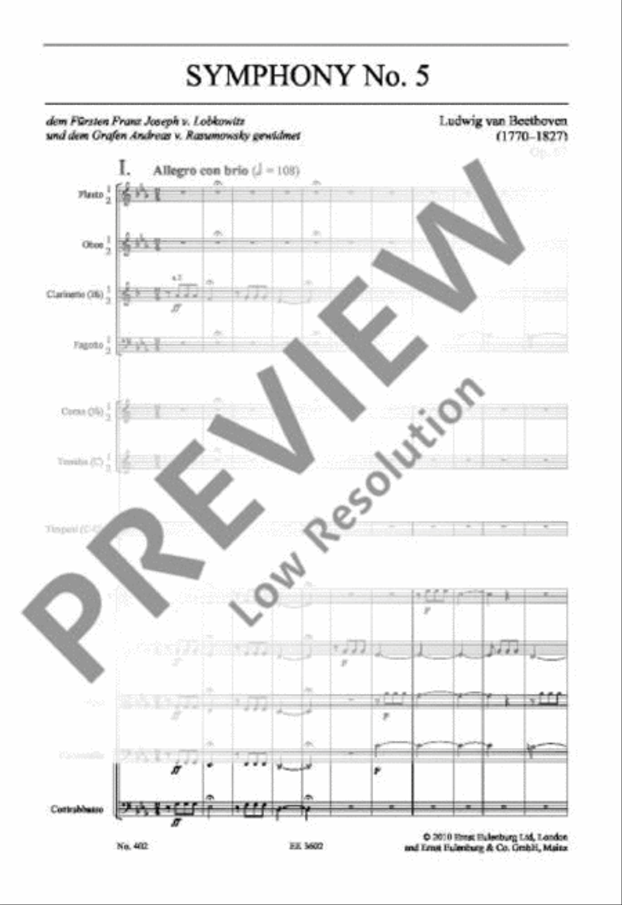 Symphony No. 5 C minor Orchestra scores gallery preview page 14