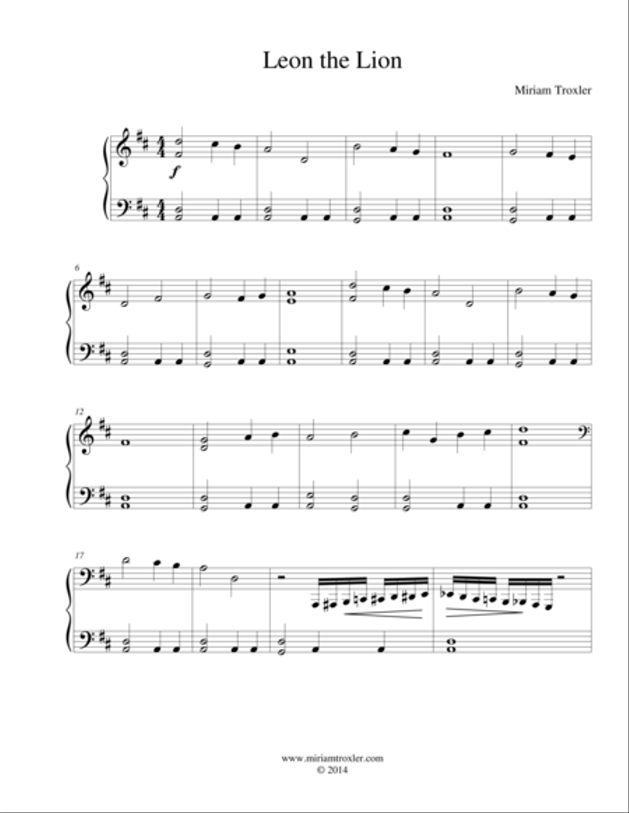 Leon the Lion Leon the Lion Piano Method scores gallery preview page 1