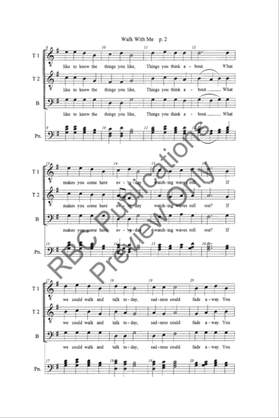 Walk With Me (TTB) Walk With Me (TTB) TTB scores gallery preview page 4