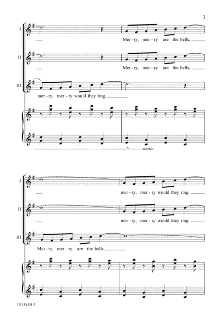 Merry Are the Bells 3-Part scores gallery preview page 3