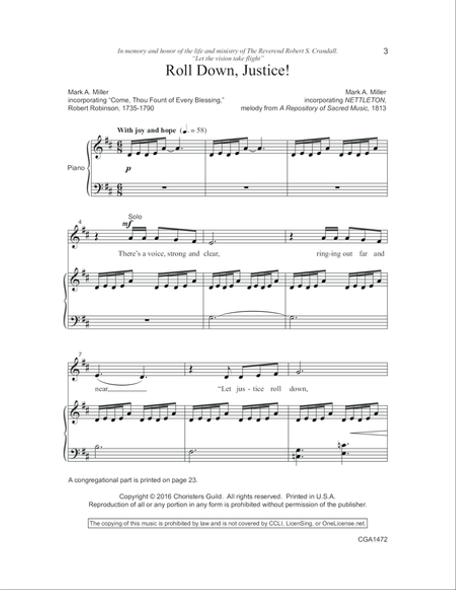 Roll Down, Justice! 4-Part scores gallery preview page 4
