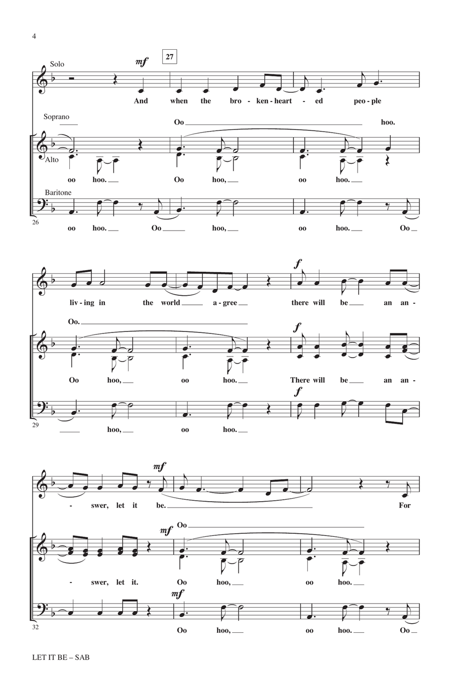 Let It Be (arr. Mark Brymer) 3-Part scores gallery preview page 3