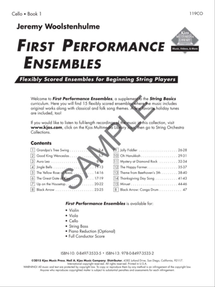 String Basics First Performance Ensembles - Book 1 - Cello Chamber Orchestra scores gallery preview page 2