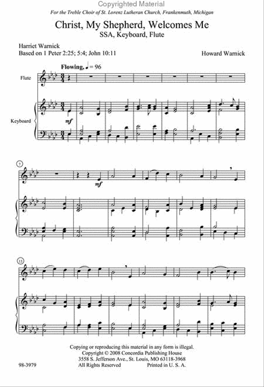Christ, My Shepherd, Welcomes Me SSA scores gallery preview page 2