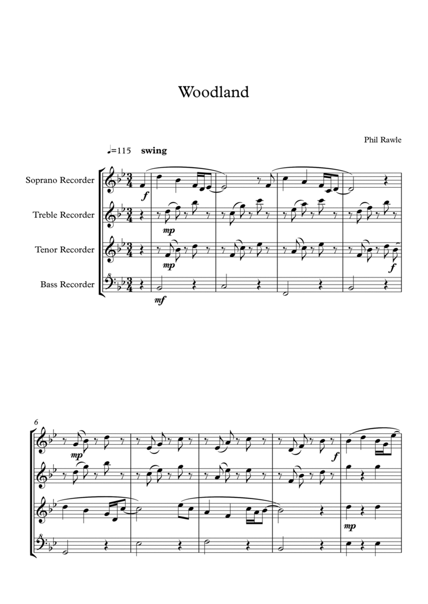 Woodland - Recorder Quartet image number null