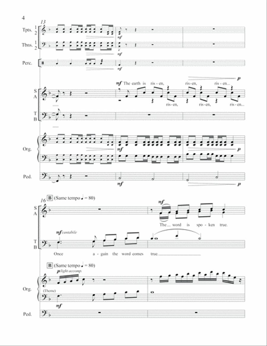 The Earth Is Risen 4-Part scores gallery preview page 4