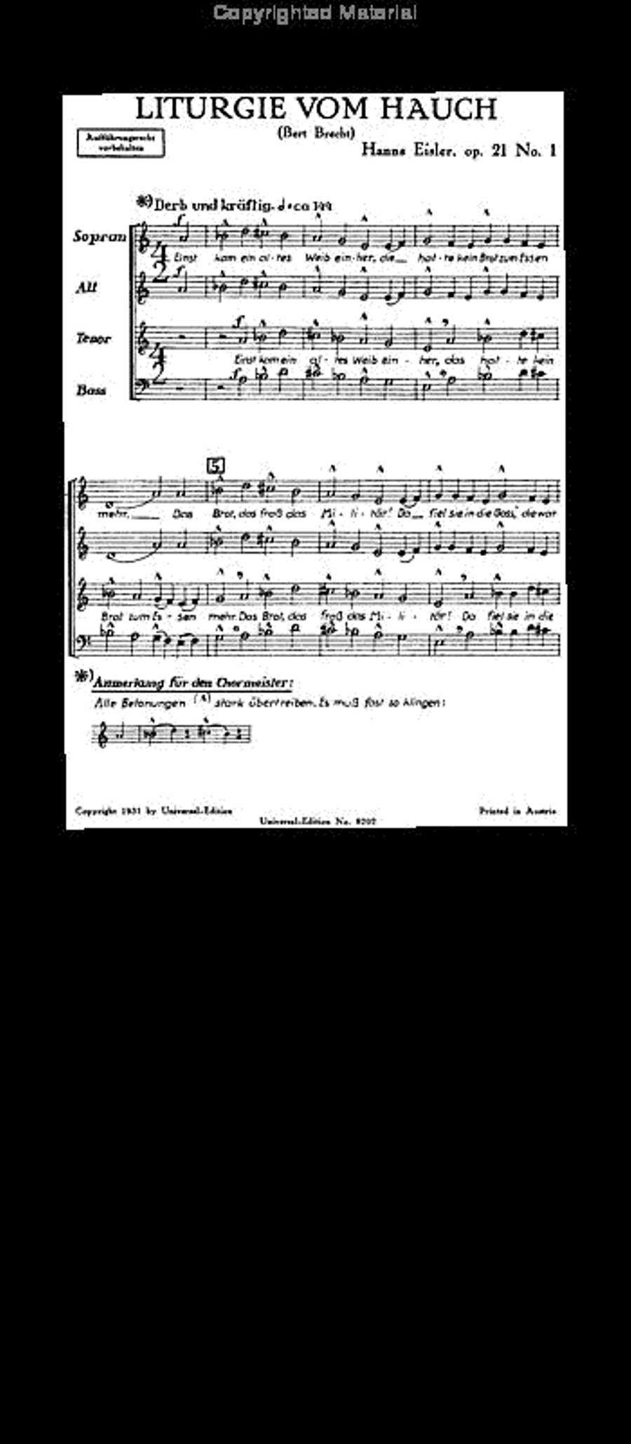 Liturgie Vom Hauch, Op. 21/1 Choir scores gallery preview page 2
