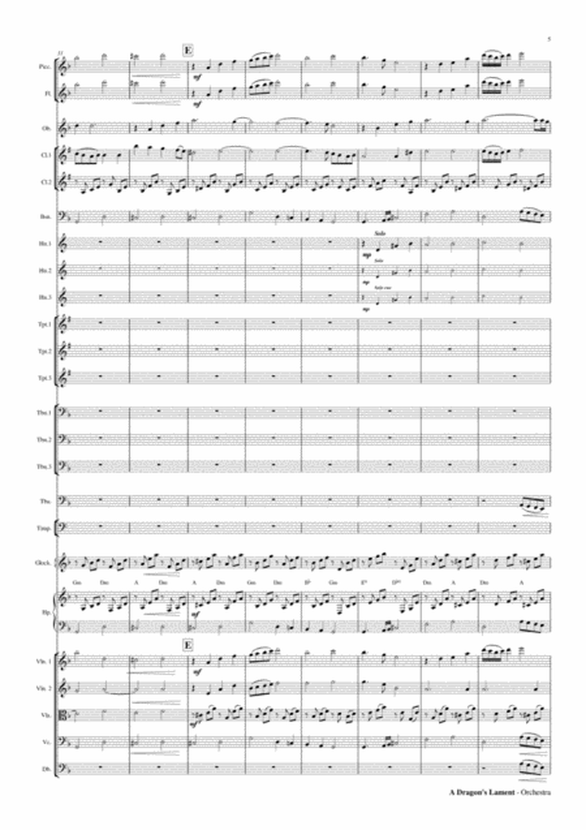 A Dragon's Lament - Orchestra Score and Parts PDF image number null