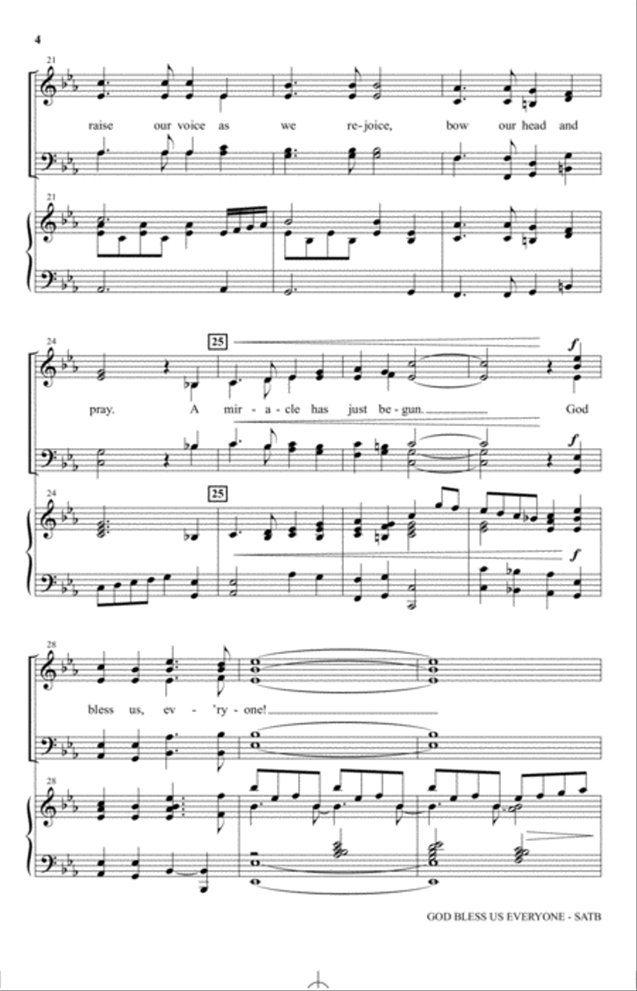 God Bless Us Everyone (from Disney's A Christmas Carol) (arr. Joseph M. Martin) 4-Part scores gallery preview page 3
