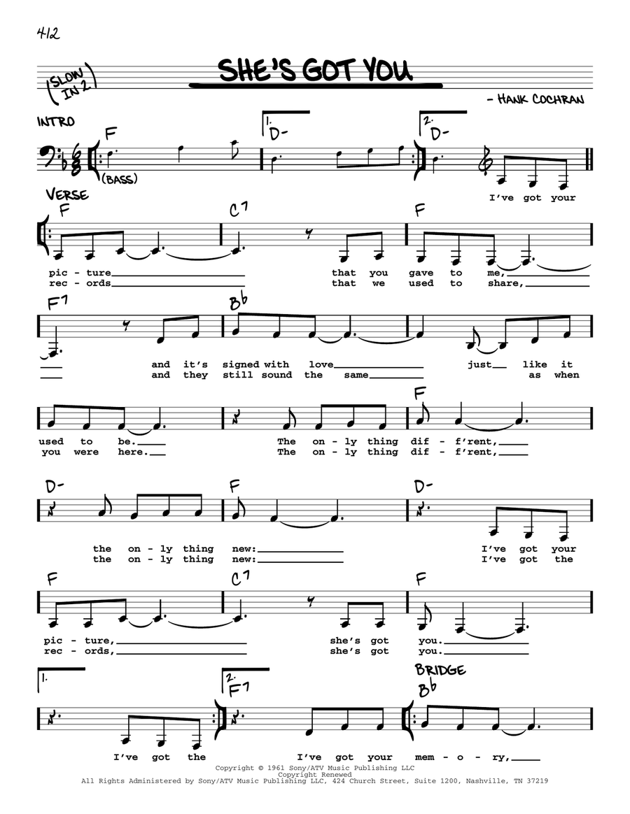 She's Got You Voice scores gallery preview page 1