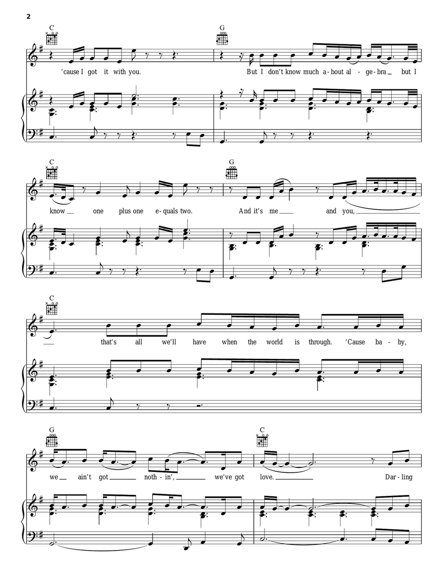 1+1 Piano, Vocal, Guitar scores gallery preview page 2