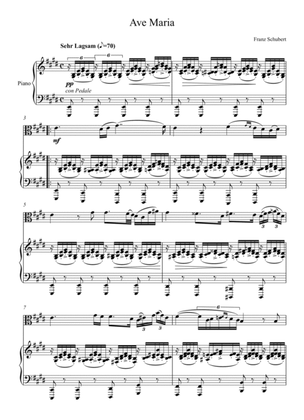 Franz Schubert - Ave Maria (Viola Solo) - E Key