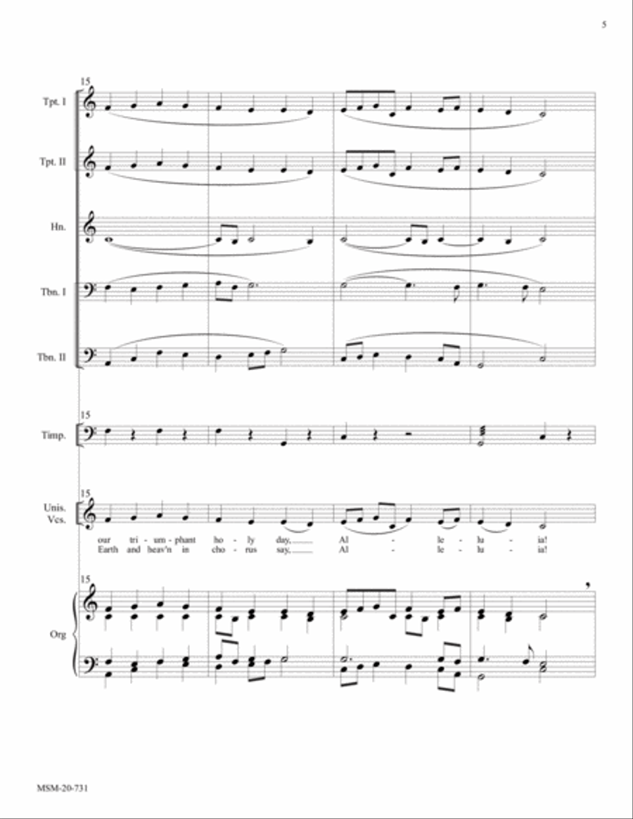 Three Congregational Hymn Settings for Brass Unison Choir scores gallery preview page 5