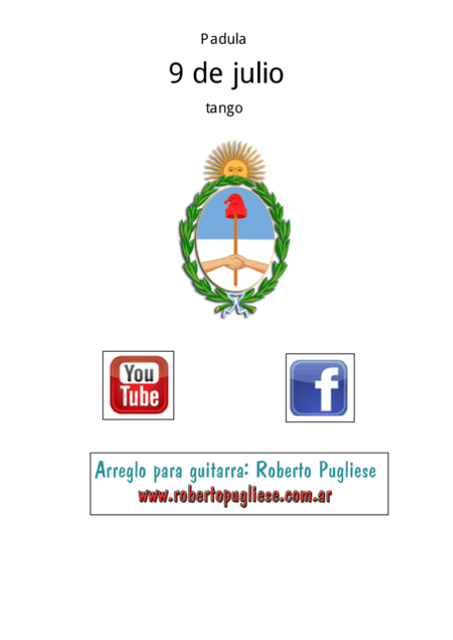 9 de Julio - tango (J. L. Padula) Classical Guitar scores gallery preview page 2