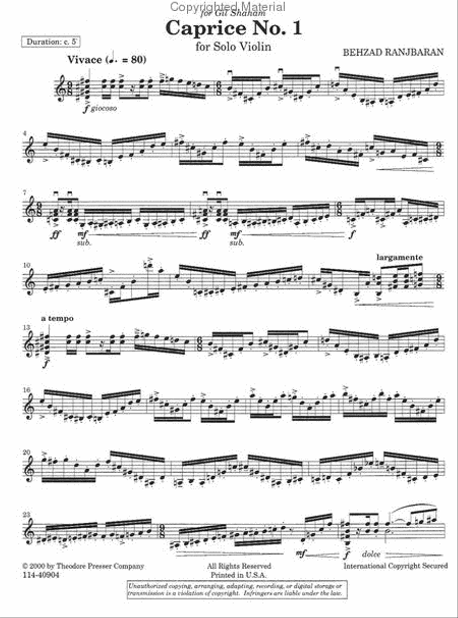 Caprice No. 1 Caprice No. 1 Chamber Music scores gallery preview page 2