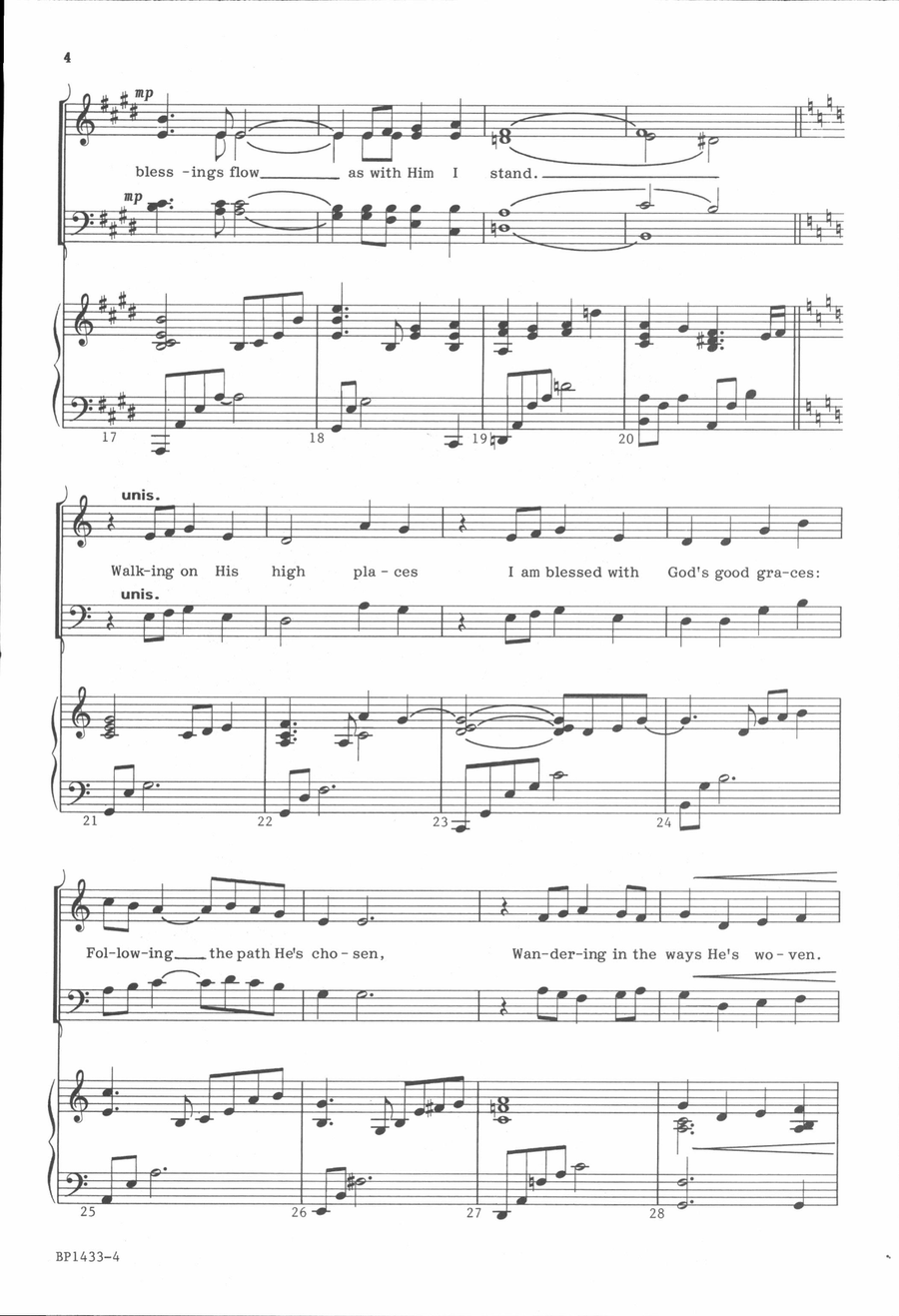 Walking on High Places 4-Part scores gallery preview page 4