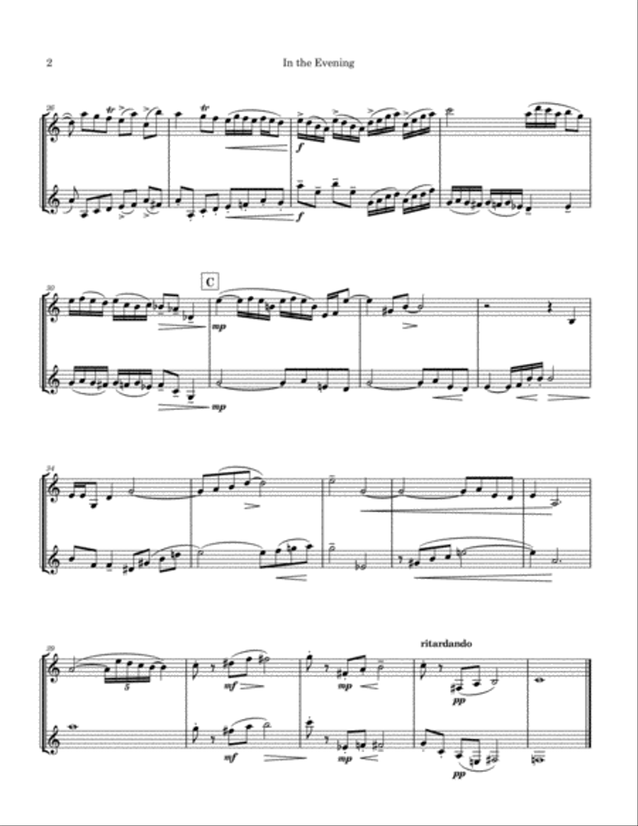 In the Evening - Clarinet Duet Clarinet Duet scores gallery preview page 2
