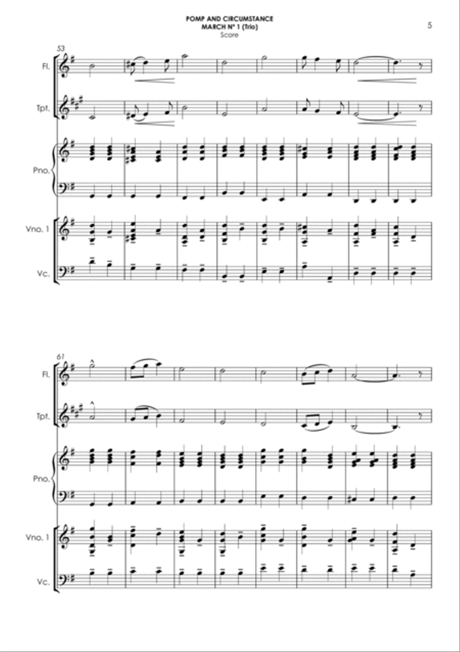 Pomp and Circumstance No. 1 (trio) - for flexible ensemble Small Ensemble scores gallery preview page 5