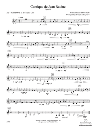 Cantique de Jean Racine: (wp) 3rd B-flat Trombone T.C.