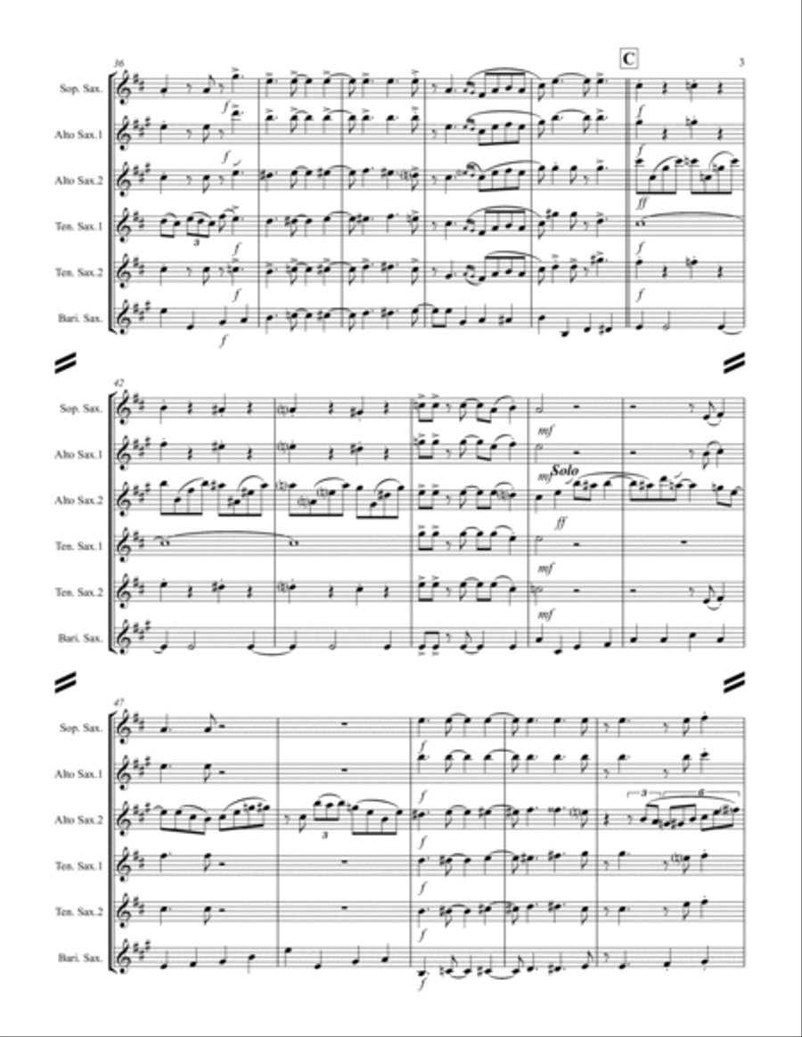 A String Of Pearls Saxophone Quintet scores gallery preview page 4