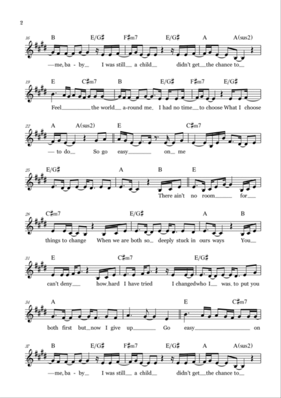 Easy On Me Piano scores gallery preview page 2
