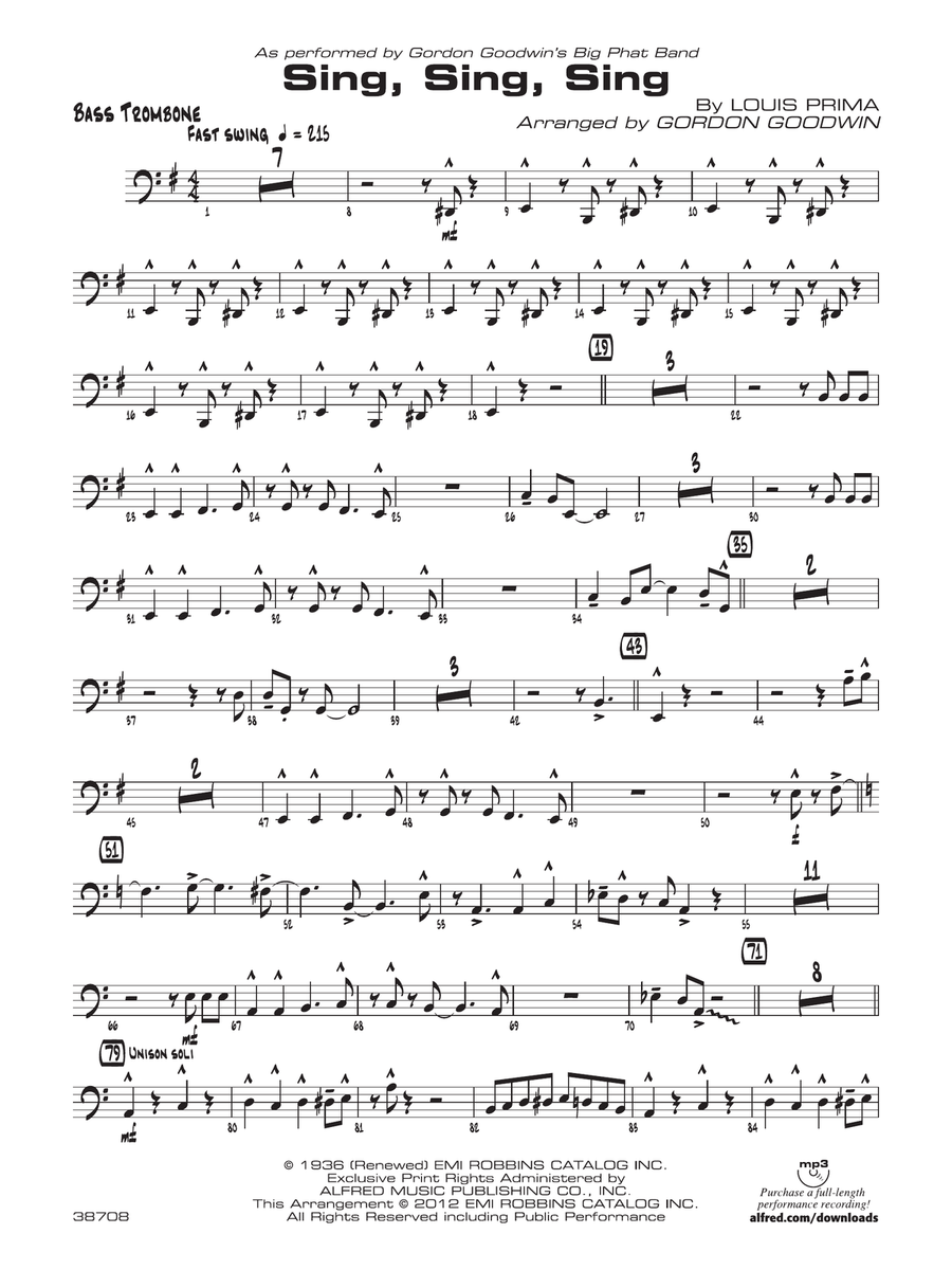 Sing, Sing, Sing: Bass Trombone