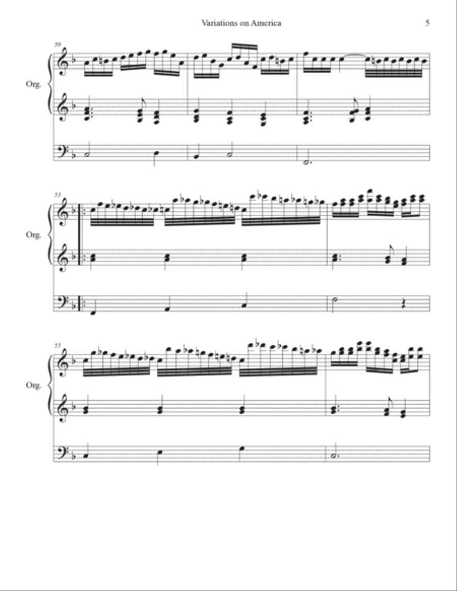 Variations on America. Organ Solo Organ Solo scores gallery preview page 5