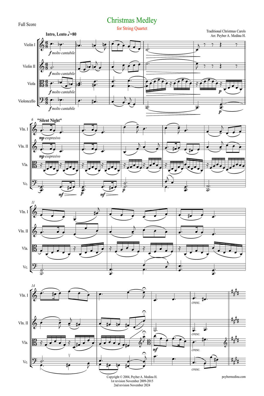 Christmas Medley, for string quartet String Quartet scores gallery preview page 3