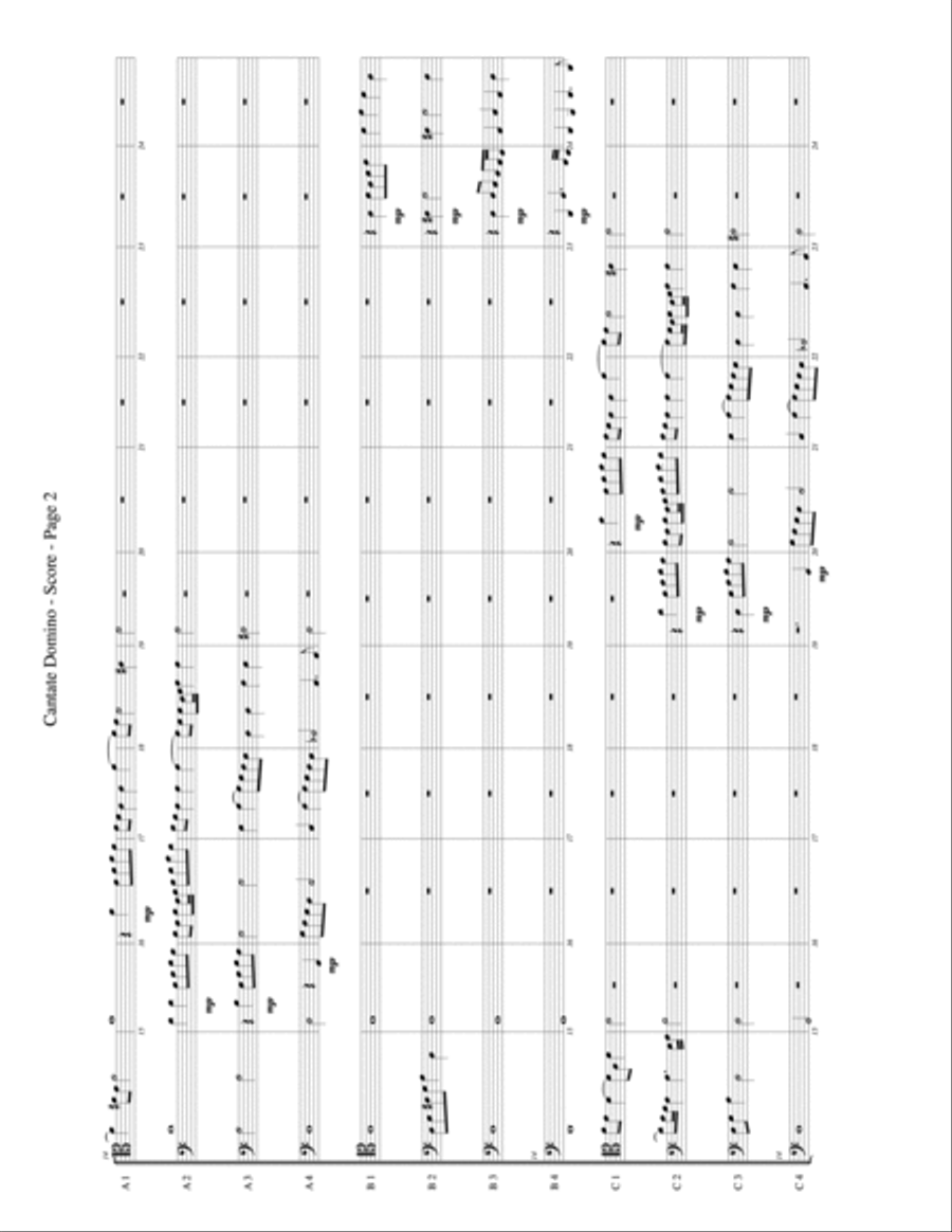 Cantate Domino for Trombone or Low Brass Duodectet (12 Part Ensemble) Brass Duet scores gallery preview page 2
