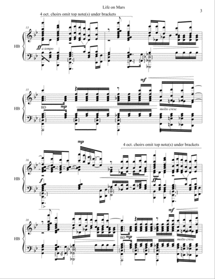 Life On Mars Handbell Choir scores gallery preview page 3