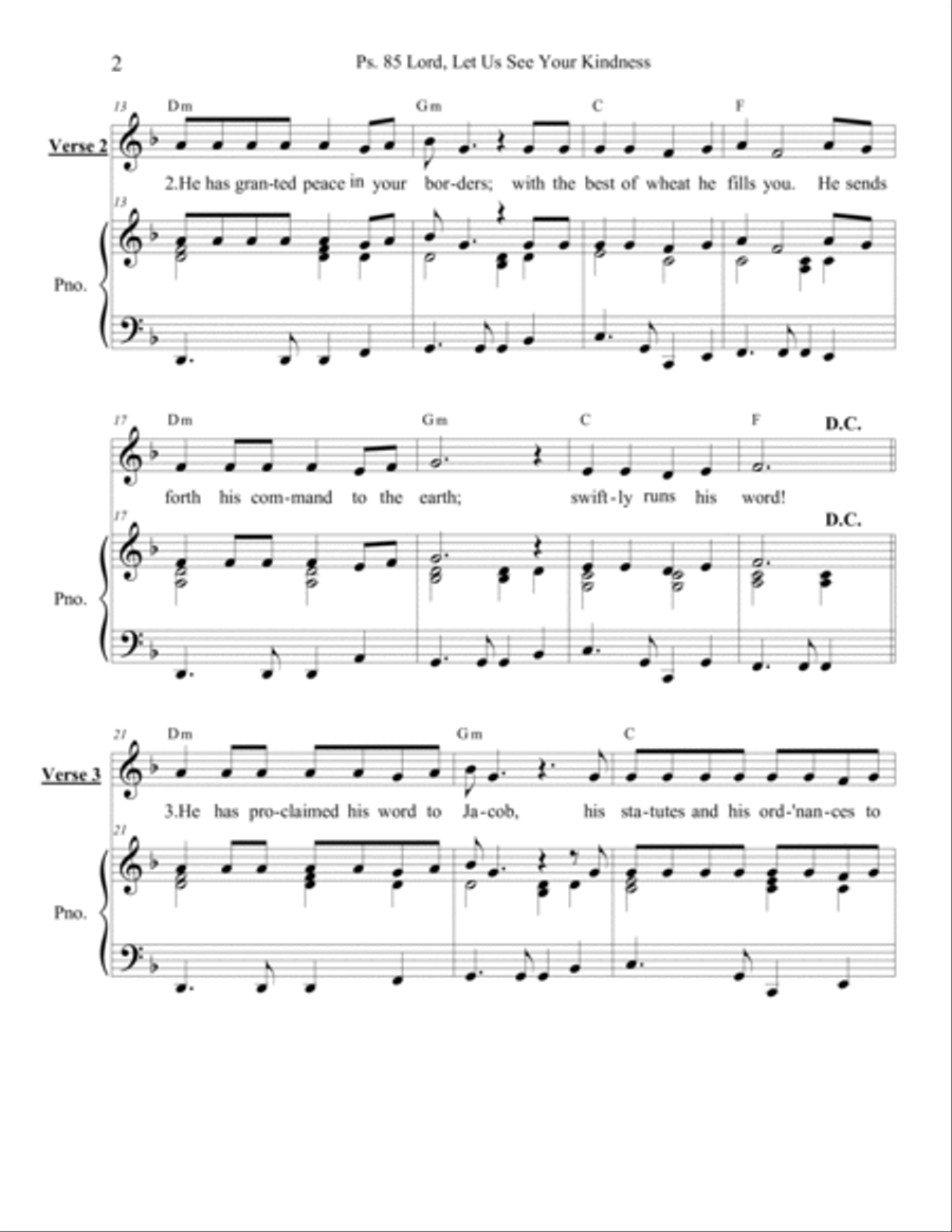 Psalm 146: Praise The Lord, O Jerusalem (piano/vocal) Voice scores gallery preview page 2