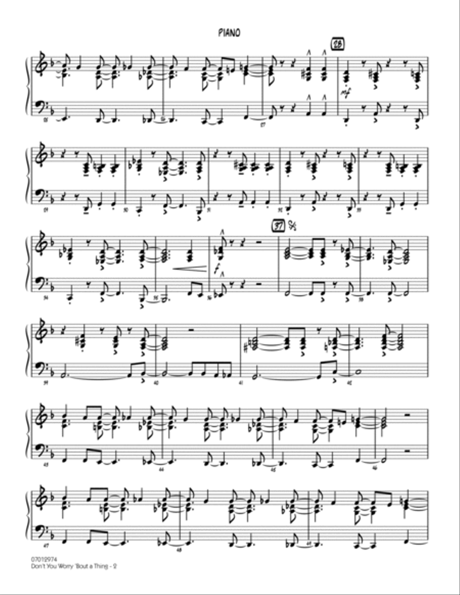 Don't You Worry 'Bout a Thing - Piano Piano scores gallery preview page 2