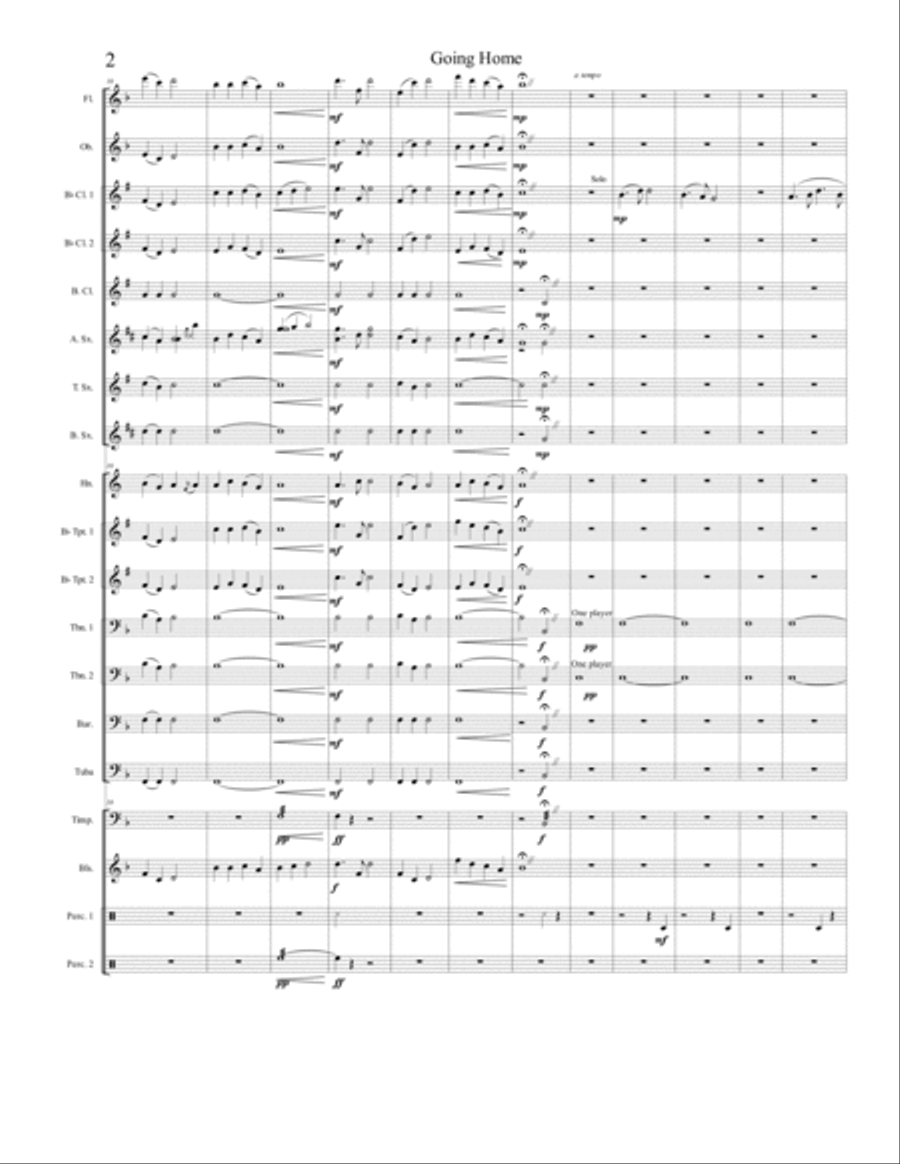 Goin' Home Concert Band scores gallery preview page 2